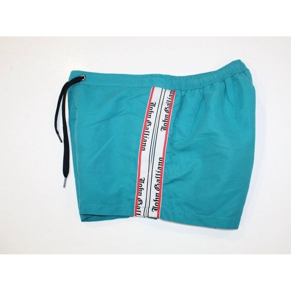 John Galliano Turquoise Blue Swim Shorts Trunks Recent Authentic US Size Small - Picture 2 of 8